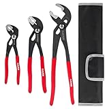 NAUKII 3 Stück Wasserpumpenzange Set 180mm/250mm/300mm Rohrzange Set Robust und Langlebig Pumpenzange Set Präzises Spannen Wasserrohrzange