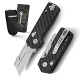 VIRENKNIFE Taschenmesser Klappbares Universalmesser,EDC Einhandmesser mit G10-Griff & Schiebeschloss，Faltbares Cuttermesser mit Gürteltasche & Taschenclip，Jagdmesser Camping Messer für Männer Geschenk