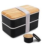 Bixury Bento Box Erwachsene Bentobox, 1400ml Brotdose Kinder mit Fächern und Besteck, Lunch Bento Box Japanisch für Erwachsene, Perfekte Lunchbox für Erwachsene und Kinder