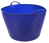 Kerbl Trog FlexBag blau (flexibler Futtertrog, Müslischüssel, Fassungsvermögen 60 Liter, Futtereimer mit zwei Griffen) 326198