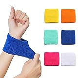 GmeDhc Schweißbänder Set, 6 Stück Schweißband Handgelenk, Farbe Schweissband Arm Schmal, Sport Wrist Wrap für Tennis Gymnastik Fußball Basketball (Einfarbig)