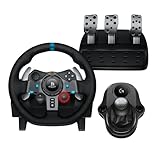 Logitech G G29 SE Driving Force Rennlenkrad und Pedale, Force Feedback, echtes Leder + Logitech G Driving Force Schalthebel – für PS5, PS4 und PC, Mac – Schwarz