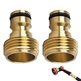 JUGUTA Gardena Kupplung 3/4 Zoll Außengewinde 6 Kant Außengewinde In Gold 2 Stück Steckkupplung Kompatibel Mit Gardena Stecksystem