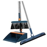HONITANO Klappbares Besen Kehrschaufel Set Robustes Haushalts Set für Innen Außenreinigung Stilvoll Blau Inklusive Praktischem Kehrblech Langlebig und Vielseitig Einsetzbar