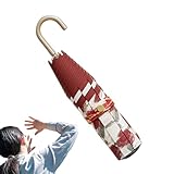 Generisch Klappschirm - UV-Schutz Schirm Für Unterwegs,Kompakter J-Griff Faltbarer Schirm Für Täglichen Einsatz, Reise, Rucksack, Wanderung Und Pendeln