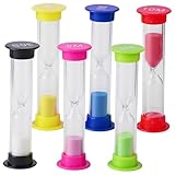 KOLZEMV 6 Stück Bunter Sanduhren für Kinder, sanduhr, Buntes Sanduhren Set 30sec, 1min, 2min, 3min, 5min, 10min, Zeitmesser Sanduhren für Klassenzimmer, Küche, Spiele und Home Office Dekoration