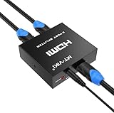 MT-VIKI HDMI Splitter 1 in 2 Out 4K Gleichzeitig HDMI Splitter 2 Monitore Mirror HDMI Verteiler 1 in 2 Out Unterstützt HD Monitore HDCP1.4 mit DC-Stromversorgung 30m Langstreckenübertragung