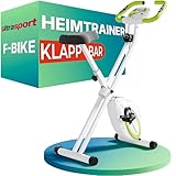 Ultrasport Heimtrainer Fahrrad Klappbar I Hometrainer Fahrrad Klappbar Extra Leise bis 130 KG mit Komfort-Sattel I Fitnessbikes, Indoor Bike, Trimmrad, Grün