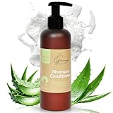 2-in-1 Shampoo & Conditioner mit Arganöl, Rizinusöl & Aloe Vera - Vegan, Tiefenreinigend & Feuchtigkeitsspendend für Lockiges, Welliges & Afro Haar - 97,5% natürlichen Inhaltsstoffen - 250ml