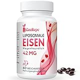 Liposomales Eisen 42 mg (Eisensulfat) - Mit Folsäure und Vitamin B12-60 Kapseln - Eisenpräparat mit erhöhter Aufnahmefähigkeit, 60 stück (1er Pack)