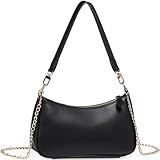 WantGor Clutch Tote Handtaschen, Umhängetasche für Frauen Crossbody Taschen Mini Hobo Bag Retro Vegan Leder Trendy Handtasche (Schwarz)