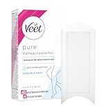 Veet Pure Kaltwachsstreifen für Körper, Arme & Beine - Haarentfernung für sensible Haut - Bis zu 28 Tage glatte Haut - 20 Doppelstreifen = 40 Einzelstreifen