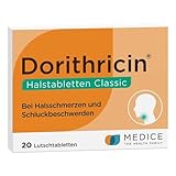 Dorithricin Halstabletten Classic 20 Lutschtabletten bei Halsschmerzen & Schluckbeschwerden - bekämpft Bakterien & Viren - Minzgeschmack - ab 2 J