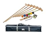 GICO Qualitäts Krocketspiel Family – Krocket aus Holz für Kinder und Erwachsene 6 Personen mit Transporttasche 3236