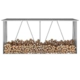 Tidyard Feuerholzspeicher Stahl Grau Langlebigkeit Trockenheit