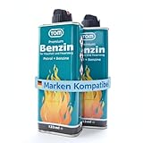 TOM 2 x Feuerzeugbenzin 133 ml Benzin Flasche im Set zum nachfüllen für Feuerzeuge, Handwärmer und Benzinkocher oder als Waschbenzin – Feuerzeug-Benzin (2)