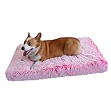 PJDDP Orthopädisches Hundebett, Ergonomisches Hundesofa, Waschbar rutschfest Hundebetten, rutschfest Hundebetten Mit Waschbarem Und Reißverschlussbezug,Rosa,XXL