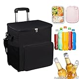 Kühltasche Mit Rädern - Weichwandige Kühlbox,Trolley Mit Griff Dichter 35L Isoliertasche Für Unterwegs Picknick