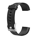 Asiproper Armband Ersatz Zubehör für ID115Plus HR Smart Watch (Schwarz)