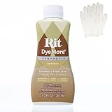 Rit DyeMore Synthetische Flüssigfaserfarbe, Einzelpackung mit Kunststoffhandschuhen für Kleidung, Dekoration und Handwerk, Sandstein, 200 ml