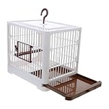 ibasenice Vogel Träger großer vogelkäfig käfig für wellensittiche Käfig für Papageien Taubenkäfig Handlicher Papageienkäfig Reisekäfig tragbarer Vogelkäfig Vogel Stehen Käfigvogel Abs Coffee