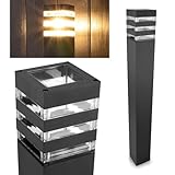 Lumiled Wegeleuchte Außen Pollerleuchte Außenstehleuchte Stehlampe Außenleuchte Außenbeleuchtung Gartenleuchte Wegelampe stehend 80cm IP44 schwarz spritzwasserdicht Aluminium E27 Fassung max 13W