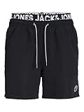 JACK & JONES Herren Badehose Badeshort JPSTFIJI S M L XL XXL Schwarz Blau Rot, Größe:S, Farbe:Black SOLID 12227254