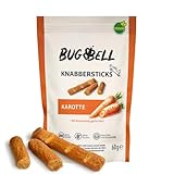 BugBell Softe Knabbersticks für Hunde 60g, Hundeleckerli, Pflanzlicher Hundesnack, Dog Treats, Kaustange für Allergiker geeignet, Ohne Zucker & Getreide