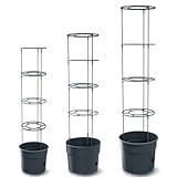 Prosperplast Anzuchttopf für Tomaten mit Rankhilfe – Pflanzkübel aus robustem Kunststoff | anthrazit | wetterfest & UV-beständig |39,2 x 153 cm | ideal für Garten & Terrasse