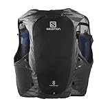 Salomon Adv Hydra Vest 8 Unisex Hydrationsweste Trail running Wandern MTB, Komfort und Stabilität, Schneller Zugriff auf Flüssigkeitszufuhr, Einfaches Design, Schwarz, L