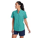 Eddie Bauer Damen UPF Guide Kurzarmshirt, Dusty Jade, X-Groß