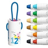 Drehbare Buntstifte, waschbar, 12 Stück, leicht zu greifen, ohne anspitzen, für Kinder, Klassenzimmer, Kindergarten, Reisen zu Hause, Schule. Gefüllte Socken