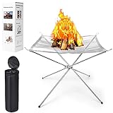 Feuerstelle Outdoor Fire Pit, 56cm Large Große Feuerschalen für Camping, Picknick, Backyard, BBQ, Patio und Garten