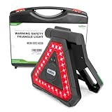 Agrieyes USB-C wiederaufladbares Notfall-Dreiecklicht, tragbare blinkende LED-Warnleuchte mit 5 Modi, tragbare Straßenwarnleuchte für Auto Laster Wohnmobil Fahrzeuge Straßenrand, IP65