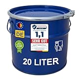 plasteo® Stahlfass 20 Liter Hobbock Deckelfass | Zyklon Staubabsaugung Geeignet | Metall Blechfass Mülleimer Kübel mit 2 Seitlichen Fallgriffen | Stabil Gefüllt Stapelbar | Lebensmittelecht