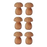 Tofficu 6st Süße Kleine Pilze Pilzverzierung Pilzmodell Spielzeug Bonsai-pilz Japanisches Dekor Topfmoos Dekor Unbemalter Mini-pilz Mikro-pilz-ornament Mini-pilz Unbemalt Holz Brown