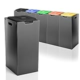 BigDean Müllsackständer Schwarz 80L mit Sichtschutz - passend für den Gelben Sack + andere Müllsäcke - Müllsackhalter Mülleimer Müllbeutelständer - Feucht abwischbar - Made in Europe