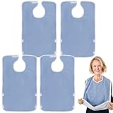 4 Stück Lätzchen für Erwachsene, Waschbarer Schlabberlatz für Erwachsene Wasserdichter Latz für Erwachsene mit Klettverschluss Wiederverwendbares Erwachsenen Lätzchen Erwachsene Kleidungsschutz