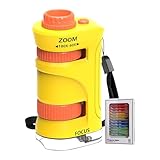 Nankoyal Mini Mikroskop Für Kinder,60-80-fache Vergrößerung Kinder Vergrößerungsmikroskop mit 12 Objektträgern,Pädagogisches Wissenschaftliches Spielzeug | für Camping Schule Klassenzimmer Vorschule