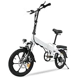 Finbike E-Bike Klappbar,16 Zoll Elektrofahrrad 7.8Ah Akku Diebstahlschutz,E-Faltrad mit 2.6H Schnellladung,250W Motor,3 Fahrmodi,Sitzhöhe Verstellbar,Reichweite Max 70km,Falt-Pedelec für Herren Damen