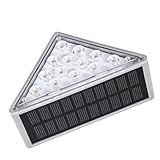 Baluue Wasserdichte LED Solar Treppenlicht Außen Warmweiß für Garten Zaun Terrasse Wegbeleuchtung mit Einfachem Installationssystem und Dekorativem Design