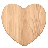 EVERYJOY Servierbrett aus Buchenholz Schneidbrett Frühstücksbrett zum Schneiden und Servieren (Herz, 24 x 22,5 x 1,5 cm)