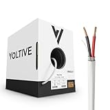 Voltive 12/2 Lautsprecherkabel – 12 AWG/Gauge 2-Leiter – UL-gelistet in Wand (CL2/CL3) und im Freien (direkte Erdverlegung) bewertet – sauerstofffreies Kupfer (OFC) – 75 m große Kabelzug-Box, Weiß