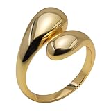 GMXJGZ Eheringe Gold Ringe Gold Ring Gold Damen Gold Ring Goldring Damen Vergoldete Ringe Verstellbarer Fingerring Geeignet FüR MäDchen Teenager Geschenk FüR Sie