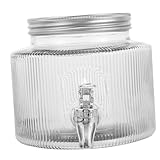 Alipis Glas Getränkespender mit Ausgießer Versiegeltes Glasgefäß für Tee Saft und Cocktails Auslaufsicher Großer Wasserspender für Partys und Zuhause