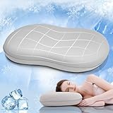 Elegear 40x60 Memory Foam Kissen, Arc-Chill 3.0 Kühlkissen zum schlafen, Nackenkissen Kopfkissen mit Atmungsaktive Superweiche Kissenhülle Grau Kissenbezüge