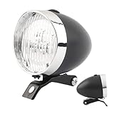 Fahrradlichter, 3 LED-Leuchten, hohe Lumensichtbarkeit, wiederaufladbar, wasserdicht, Retro, Flutlicht, Zubehör, Sicherheitsbeleuchtung für Mountainbike, Nachtfahrten, Schwarz