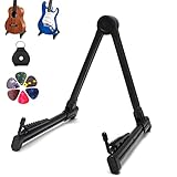NAEBRO Gitarrenst?nder, Universal Gitarrenst?nder f¨¹r Akustikgitarre E-Gitarre Bass Ukulele, Faltbarer und Tragbarer Guitar Stand f¨¹r Elektrische und Klassische Gitarre
