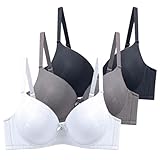 XCXC 3er Pack Damen BHS mit Bügel Frauen Spitzen-BH Leicht Perfekte Passform Klassische Anti-Sagging BH Set mit Verstellbaren Trägern für Alltag und Freizeit