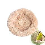 Bird Cotton Nest – Coconut Shell Papageienbett gemütlich | Massives, warmes weiches Bett mit dickem Rand, natürliche Vogelhütte für Tauben, Budgies, Sittich